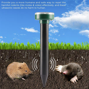 4 Pack Solar Powered Pest Reject Ultrasonic Sonic Mouse Mole Insect Pest Rodent Repellent LED Light
