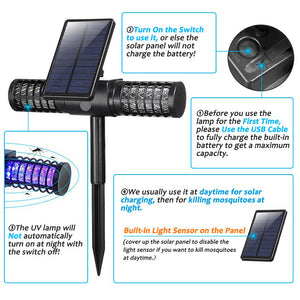 USB Solar Mosquito Light Killer Lamp Repellent IP65 Insect Trap